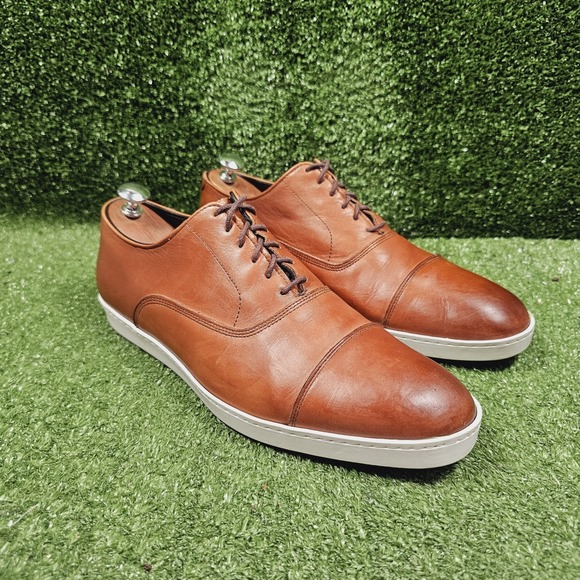 Allen Edmonds Park Avenue Brown Leather Cap Toe Oxford Dress Sneaker Mens 10 E